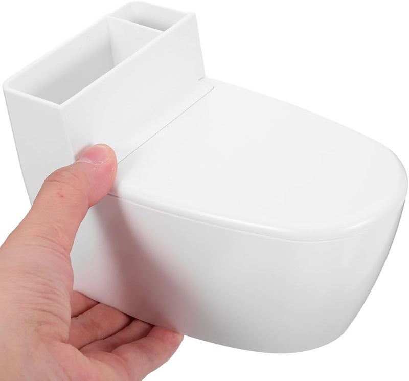 Creative Ceramic Toilet Shape Wall Mounted Ashtray With Lid And Adhesive Sticker - Image 3